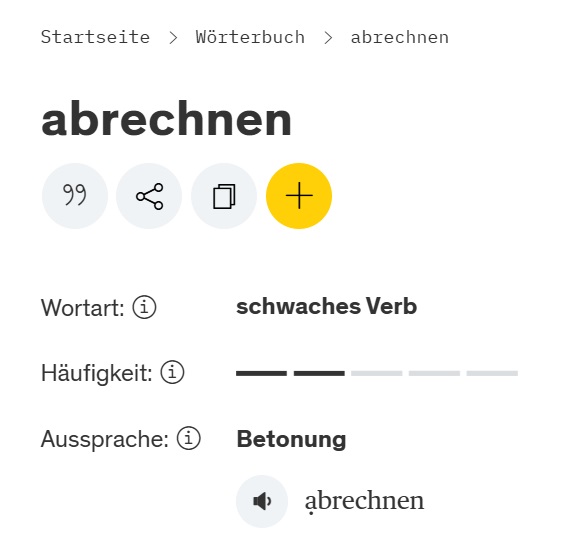 ABRECHNEN – Was der Duden dazu sagt